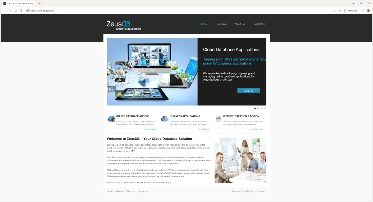 ZeusDB website: Generation 2